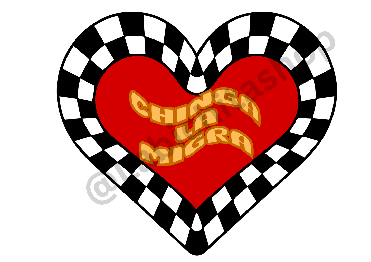 Chinga La Migra Heart Sticker