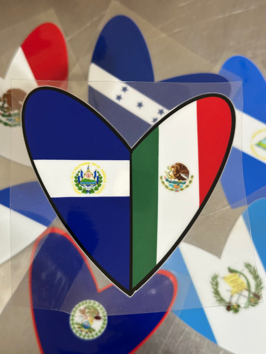 Mexico/El Salvador Heart Decal