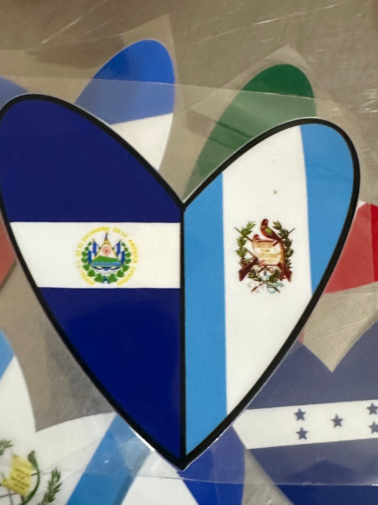 Guatemala/El Salvador Heart Decal